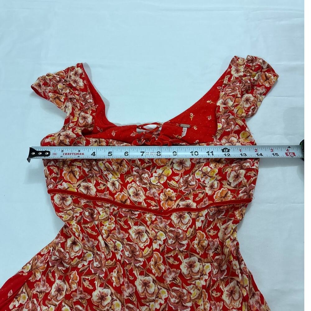 Free People Womens XS Ponderosa Mini Dress Floral Feminine Dainty Cottage Fairy - Picture 9 of 10